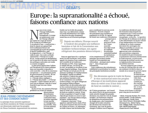 Europe: la supranationalité a échoué, faisons confiance aux nations
