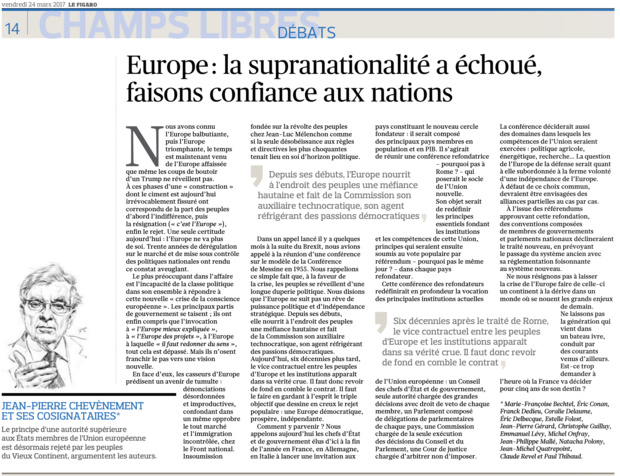 Europe: la supranationalité a échoué, faisons confiance aux nations
