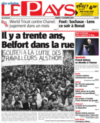 Entretien au journal Le Pays sur le 30ème anniversaire de la grève d'Alsthom Belfort en 1979