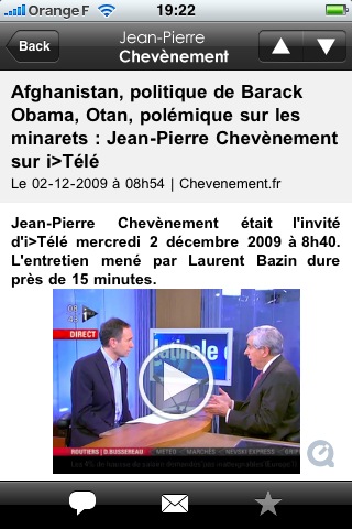 Téléchargez l'application iPhone de Jean-Pierre Chevènement