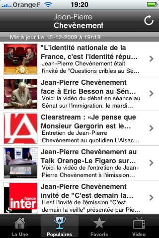 Téléchargez l'application iPhone de Jean-Pierre Chevènement