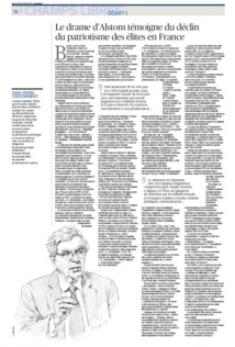 Le drame d’Alstom témoigne du déclin du patriotisme des élites en France Le drame d’Alstom témoigne du déclin du patriotisme des élites en France