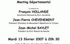 Jean-Pierre Chevènement en réunion publique à Elancourt le mardi 13 février à 20h30.